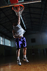 Image showing basket ball game player at sport hall