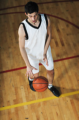 Image showing basket ball game player at sport hall