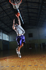 Image showing basket ball game player at sport hall