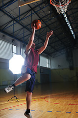 Image showing basket ball game player at sport hall