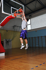 Image showing basket ball game player at sport hall