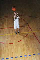 Image showing basket ball game player at sport hall