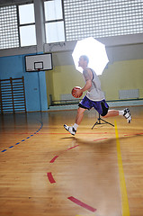 Image showing basket ball game player at sport hall