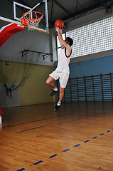 Image showing basket ball game player at sport hall