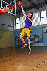 Image showing basket ball game player at sport hall