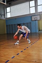 Image showing basket ball game player at sport hall