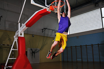 Image showing basket ball game player at sport hall