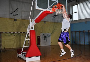 Image showing basket ball game player at sport hall