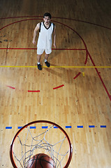 Image showing basket ball game player at sport hall