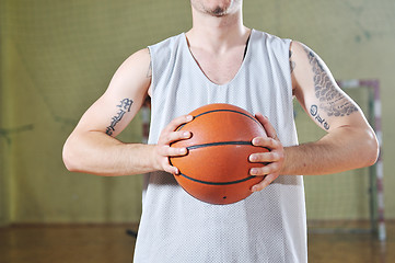 Image showing basket ball game player at sport hall