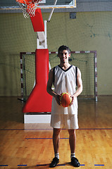 Image showing basket ball game player at sport hall