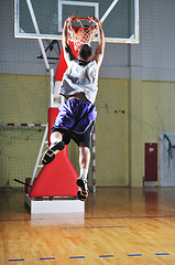 Image showing basket ball game player at sport hall