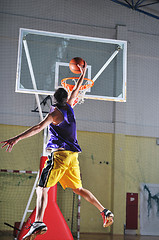 Image showing basket ball game player at sport hall