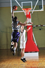 Image showing basket ball game player at sport hall