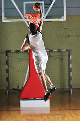 Image showing basket ball game player at sport hall