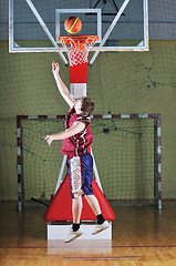 Image showing basket ball game player at sport hall