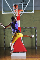 Image showing basket ball game player at sport hall