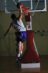 Image showing basket ball game player at sport hall