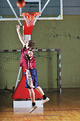 Image showing basket ball game player at sport hall