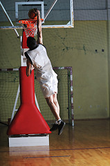 Image showing basket ball game player at sport hall