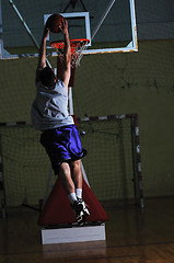 Image showing basket ball game player at sport hall