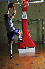 Image showing basket ball game player at sport hall