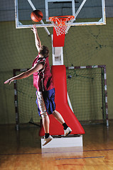 Image showing basket ball game player at sport hall