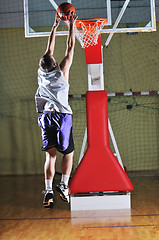 Image showing basket ball game player at sport hall