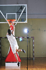 Image showing basket ball game player at sport hall