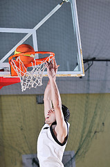 Image showing basket ball game player at sport hall