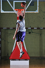 Image showing basket ball game player at sport hall