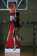 Image showing basket ball game player at sport hall