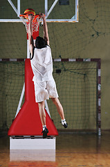 Image showing basket ball game player at sport hall