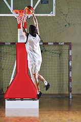 Image showing basket ball game player at sport hall