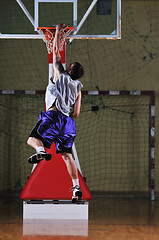 Image showing basket ball game player at sport hall