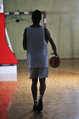 Image showing basket ball game player at sport hall