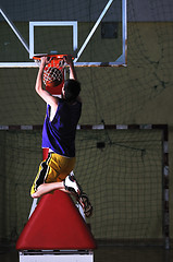 Image showing basket ball game player at sport hall