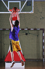 Image showing basket ball game player at sport hall