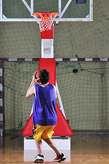 Image showing basket ball game player at sport hall