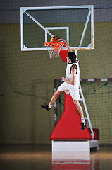 Image showing basket ball game player at sport hall