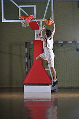 Image showing basket ball game player at sport hall