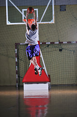 Image showing basket ball game player at sport hall