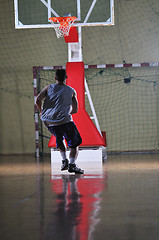 Image showing basket ball game player at sport hall