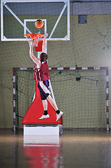 Image showing basket ball game player at sport hall