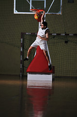 Image showing basket ball game player at sport hall