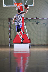 Image showing basket ball game player at sport hall