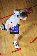 Image showing basket ball game player at sport hall