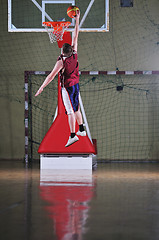 Image showing basket ball game player at sport hall