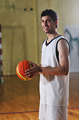 Image showing basket ball game player at sport hall