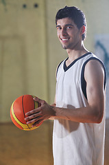 Image showing basket ball game player at sport hall